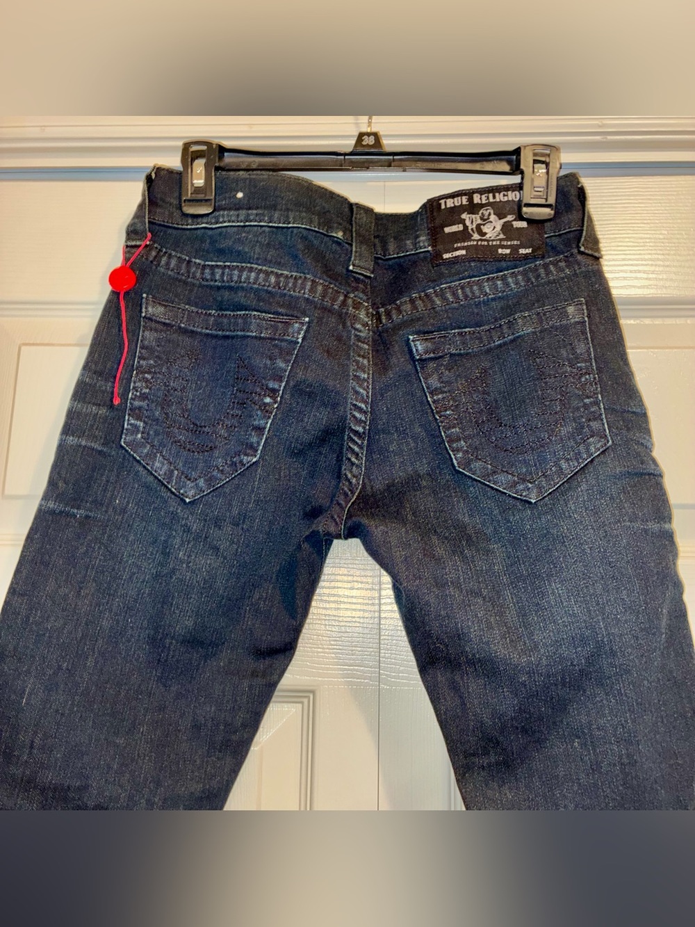 NWOT True Religion Men’s Dark Blue"Rocco" Relaxed Skinny Biker Jeans